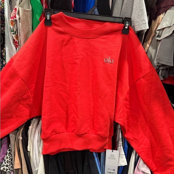 ALO Yoga Tops - ALO Yoga Vibrant Red Crewneck
